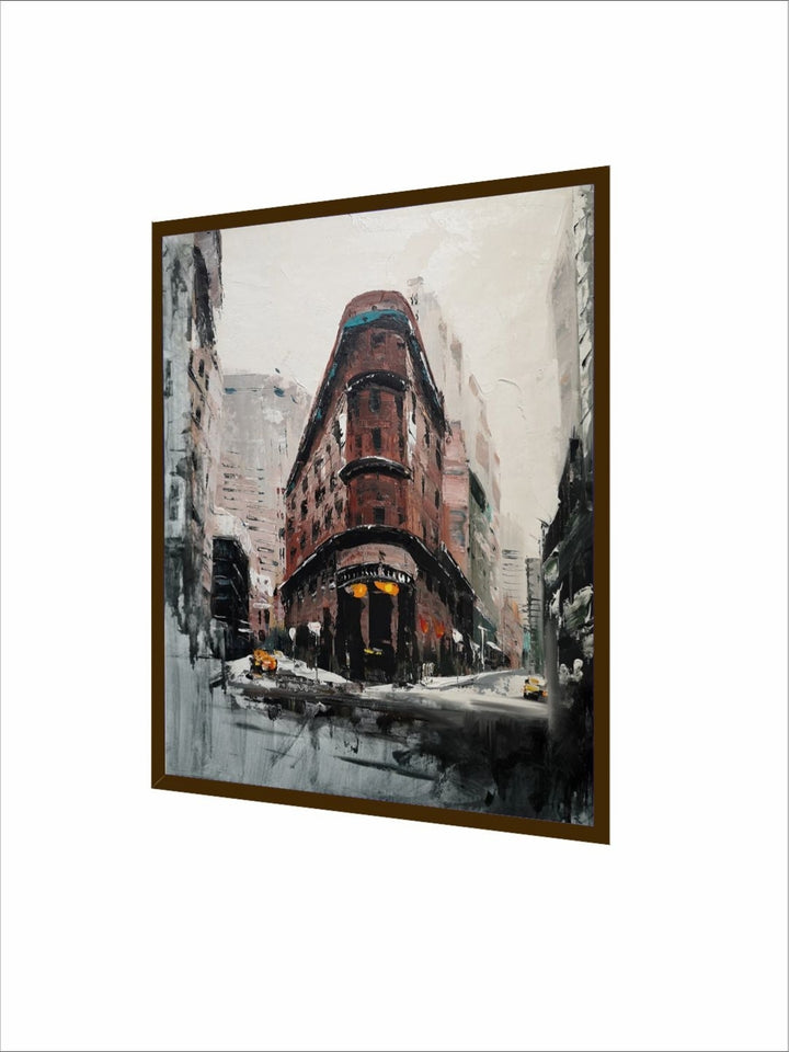 Urban Winter?s Architectural Dance - Canvas winter landscape