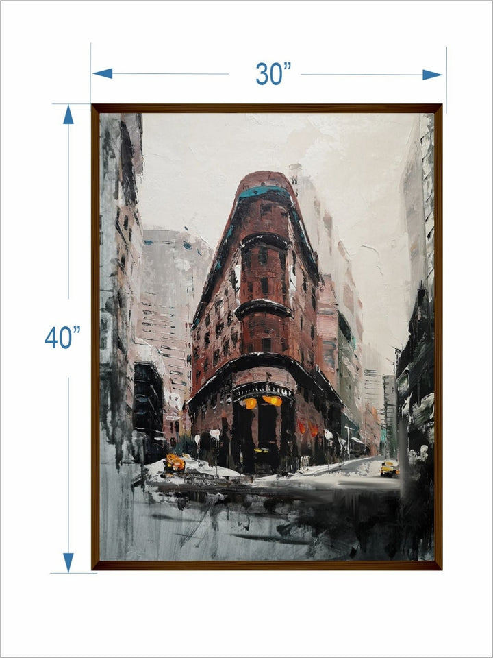 Urban Winter?s Architectural Dance - Canvas winter landscape