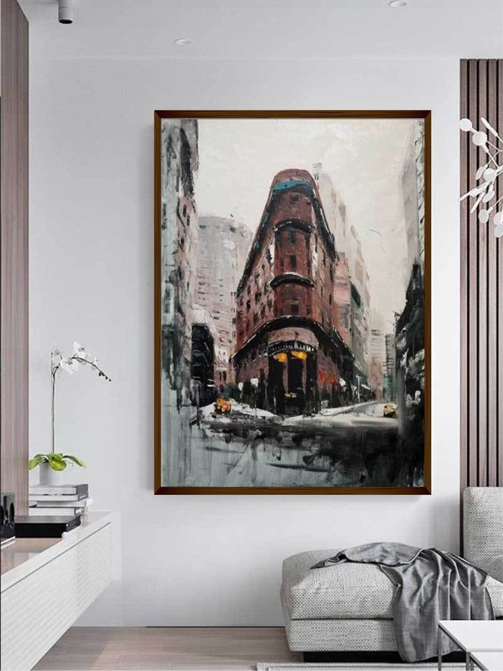 Urban Winter?s Architectural Dance - Canvas winter landscape