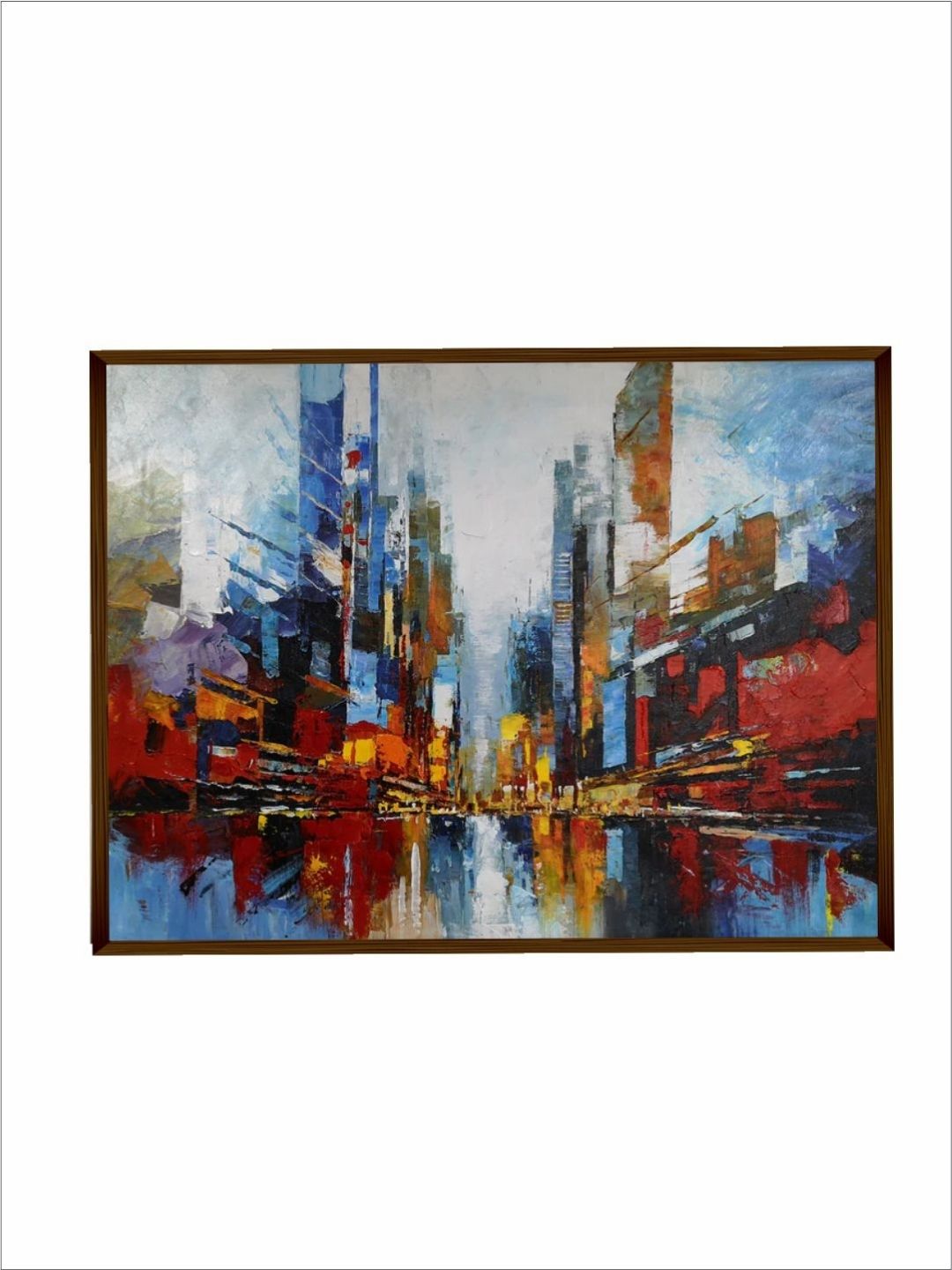 Vibrant Cityscape Abstract Fusion - Contemporary skyline art