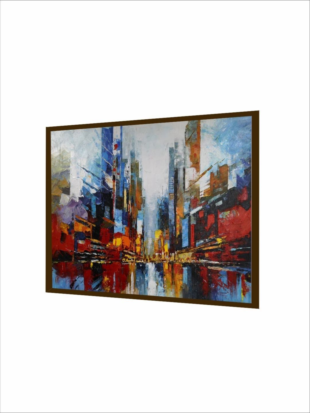 Vibrant Cityscape Abstract Fusion - Contemporary skyline art