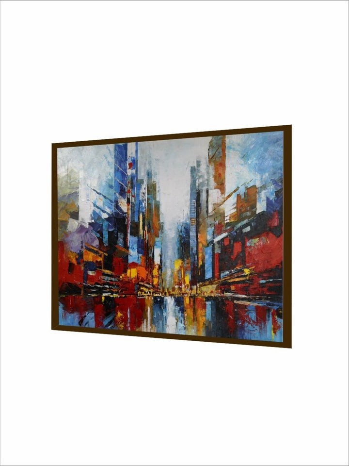 Vibrant Cityscape Abstract Fusion - Contemporary skyline art