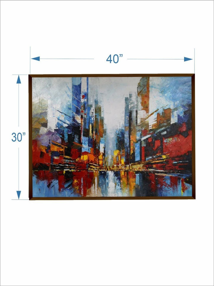 Vibrant Cityscape Abstract Fusion - Contemporary skyline art