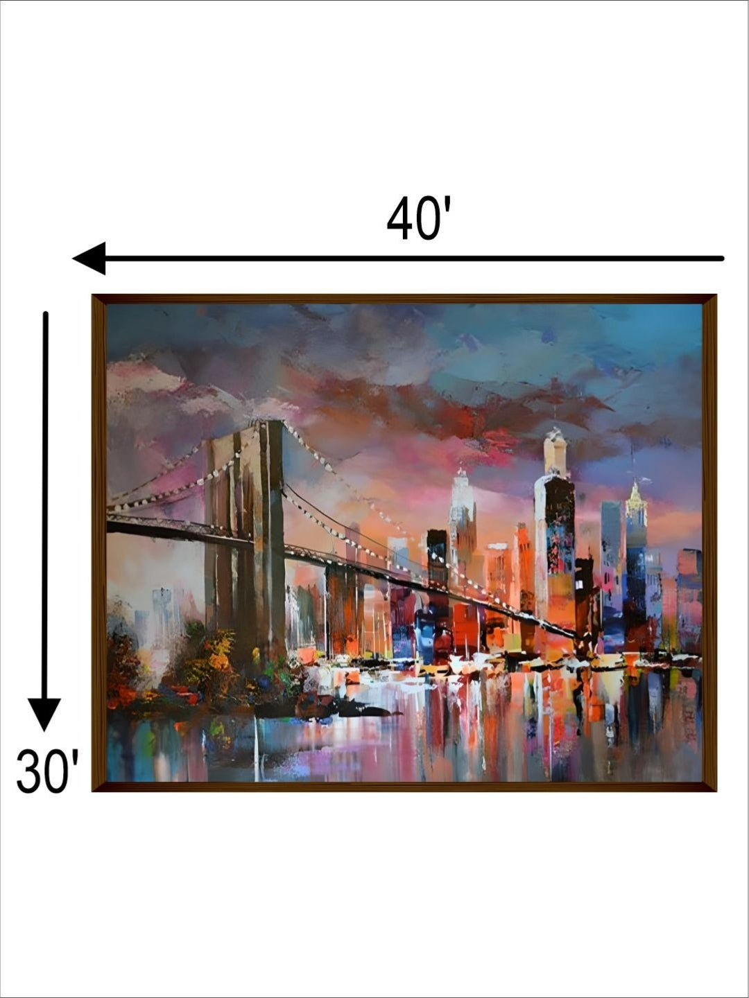 Metropolis Twilight Bridges and Reflections - Canvas home decor
