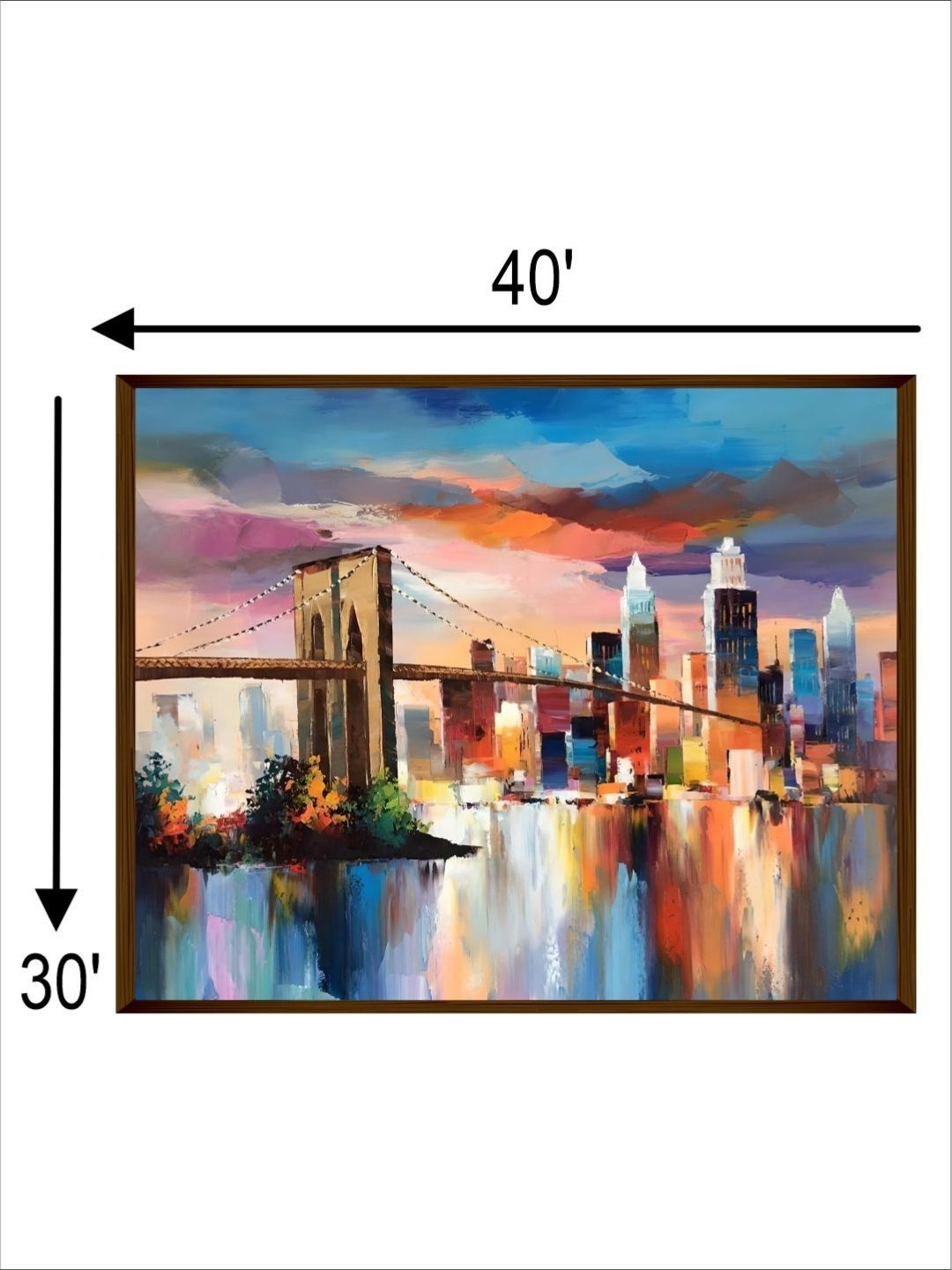Twilight Symphony in Metropolitan Hues - Expressive cityscape artwork