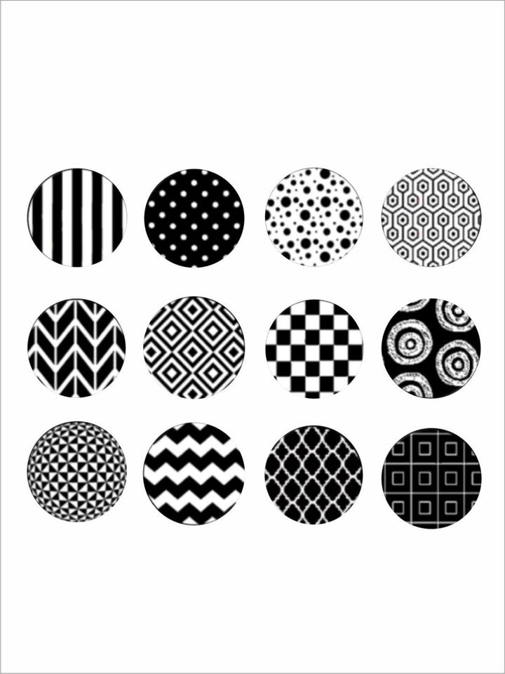 Patterned Globes Harmony in Black and White - Monochrome decor