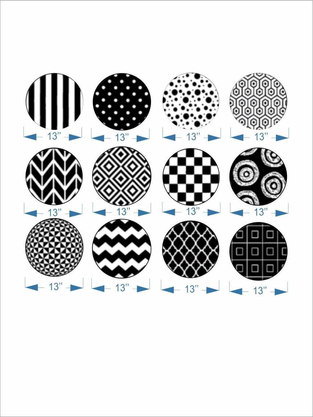 Patterned Globes Harmony in Black and White - Monochrome decor