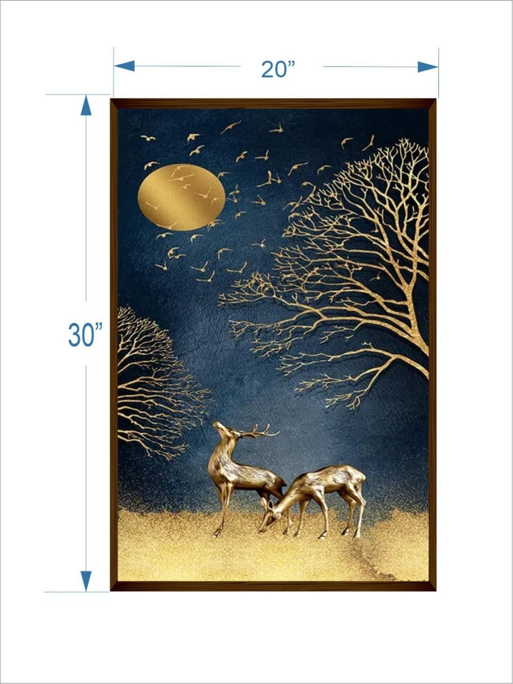 Enchanted Evening in Amber - Golden elk wall art