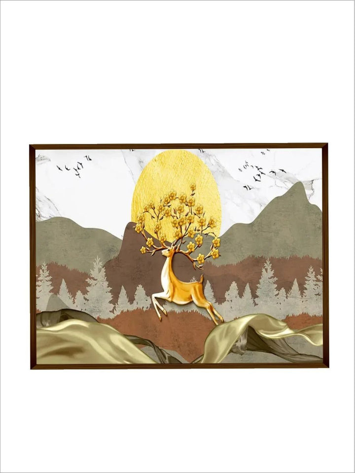 Autumn?s Midas Touch Revealed - Golden deer artwork