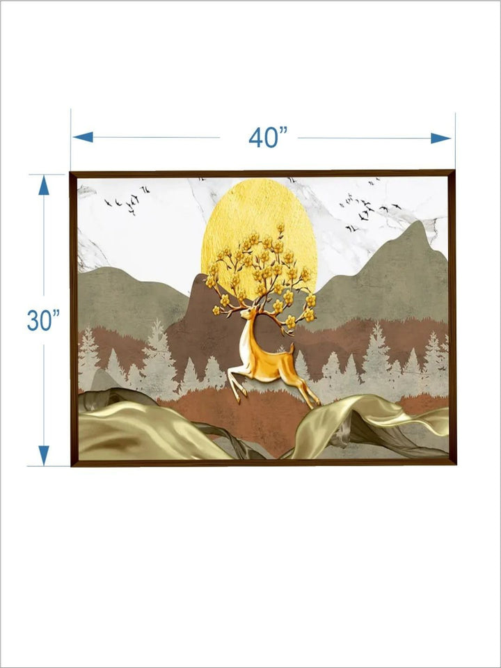 Autumn?s Midas Touch Revealed - Golden deer artwork