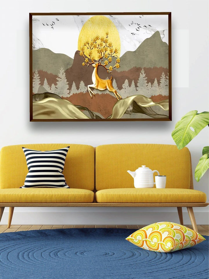 Autumn?s Midas Touch Revealed - Golden deer artwork