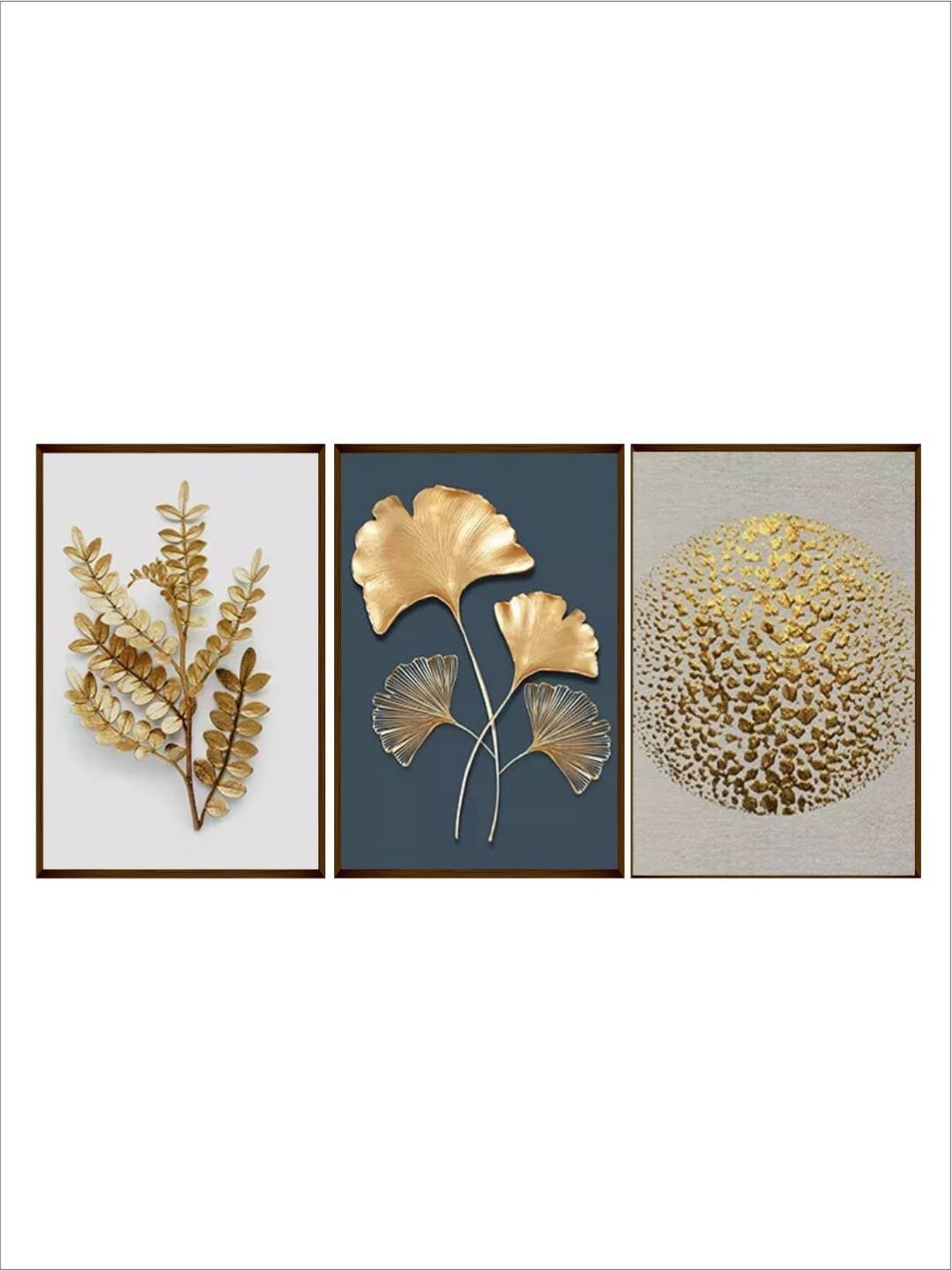 Metallic Botanicals in Harmony - Modern wall decor