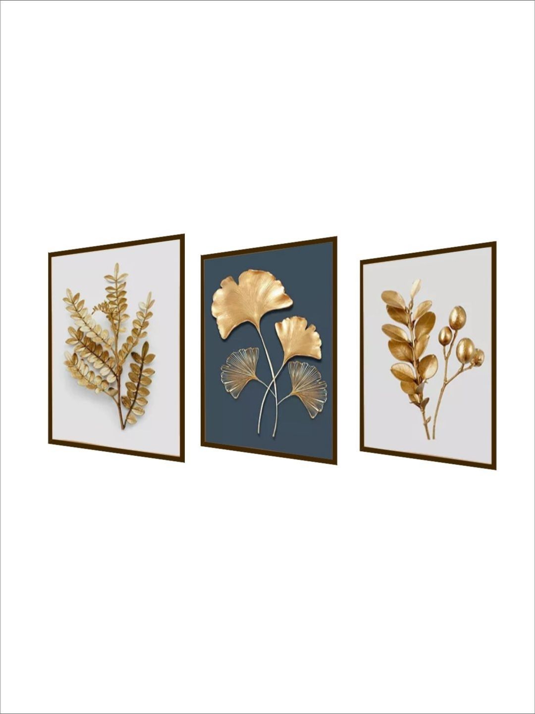Botanical Elegance in Gold - Abstract canvas print
