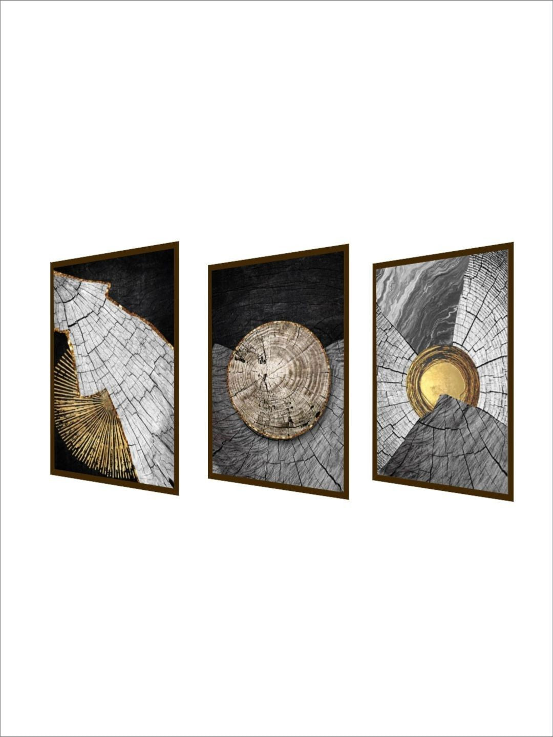 "Sliced Beauty Abstract Triptych - Modern Canvas Art "