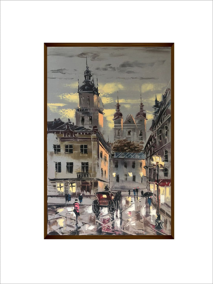 Glistening Streets at Sunset