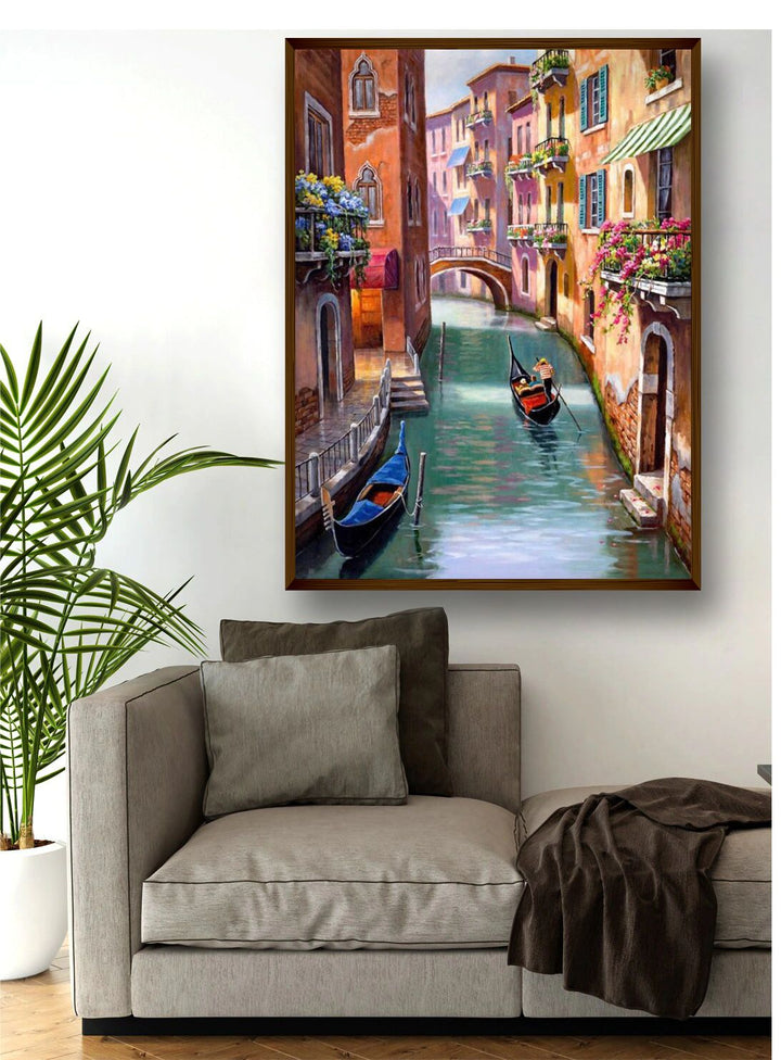 Gondola Amidst Floral Balconies
