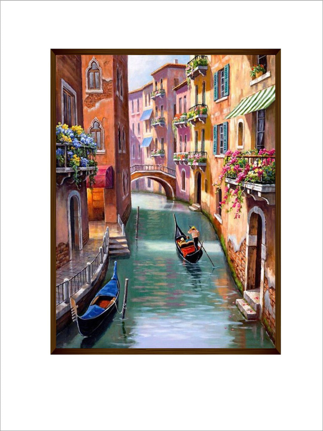 Gondola Amidst Floral Balconies