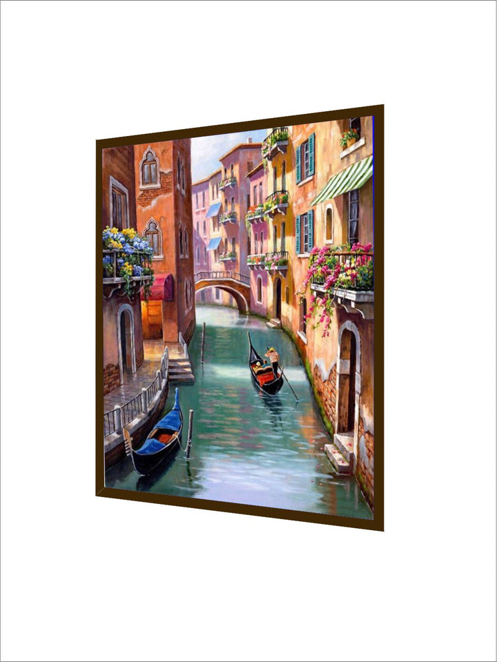 Gondola Amidst Floral Balconies
