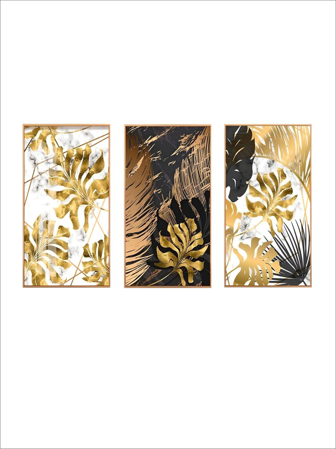 Nordic Tropical Gold Leaves Abstract Wall Art Posters Fine Art Canvas Prints For Modern Office Or Apartment Pictures For Living Room Decor