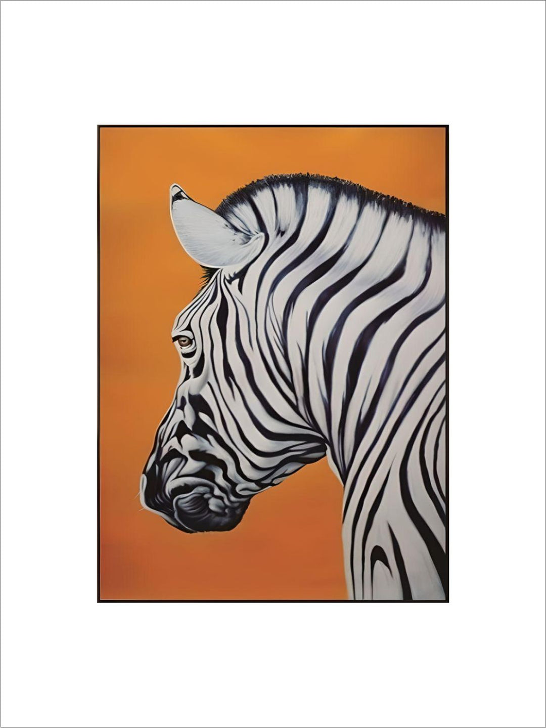 Stunning Zebra Print Wall Art Orange Background Fine Art Canvas Prints Nordic Style Minimalist Animal Paintings For Modern Home Decor
