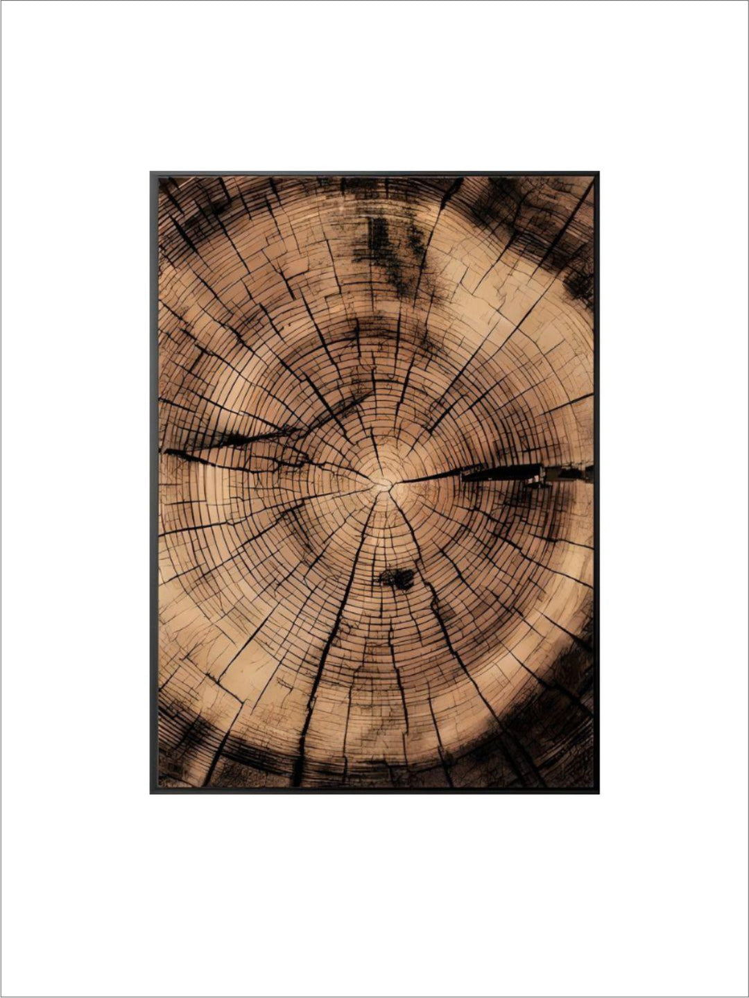 Wilderness Mountain Landscape Nordic Wall Art Wild Animals Forest Deer Rustic Wood Tree Rings Fine Art Canvas Prints Scandinavian Style Home Interior Decor