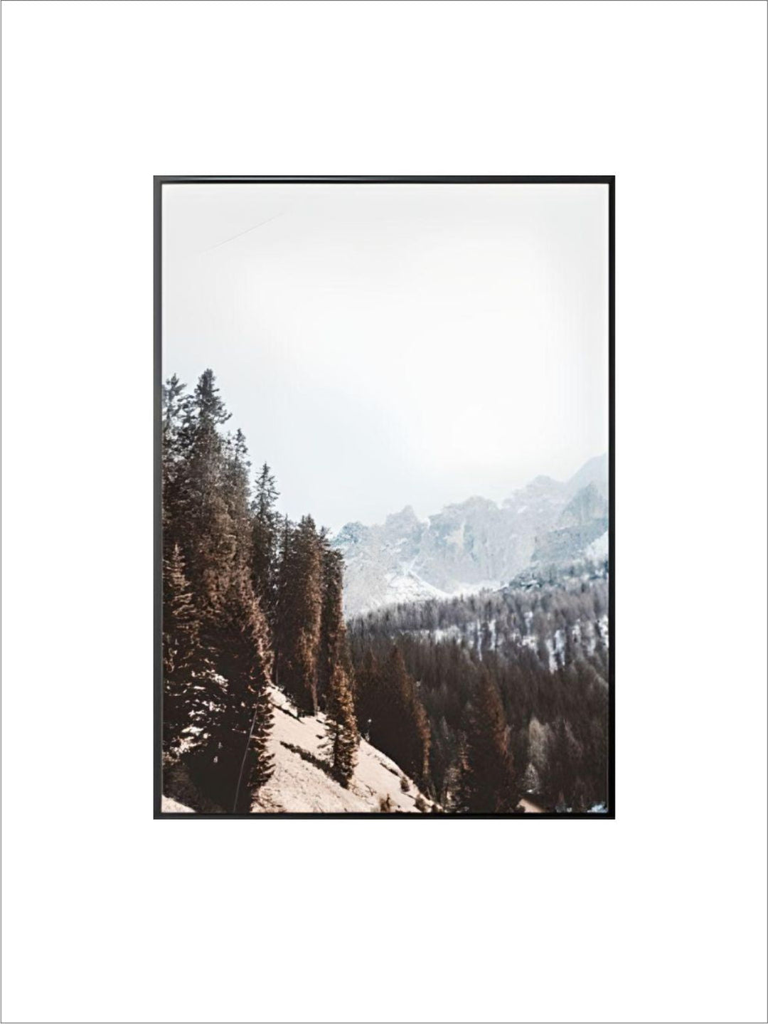Wilderness Mountain Landscape Nordic Wall Art Wild Animals Forest Deer Rustic Wood Tree Rings Fine Art Canvas Prints Scandinavian Style Home Interior Decor