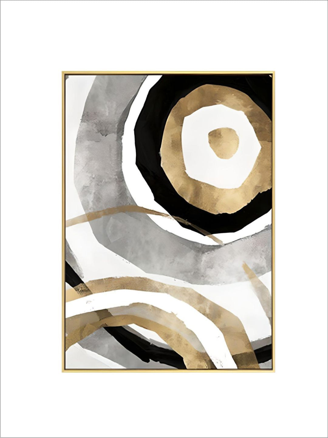 Abstract Elements Nordic Wall Art Fine Art Canvas Prints Gray White Golden Pictures For Luxury Living Room Bedroom Home Office Art Decor
