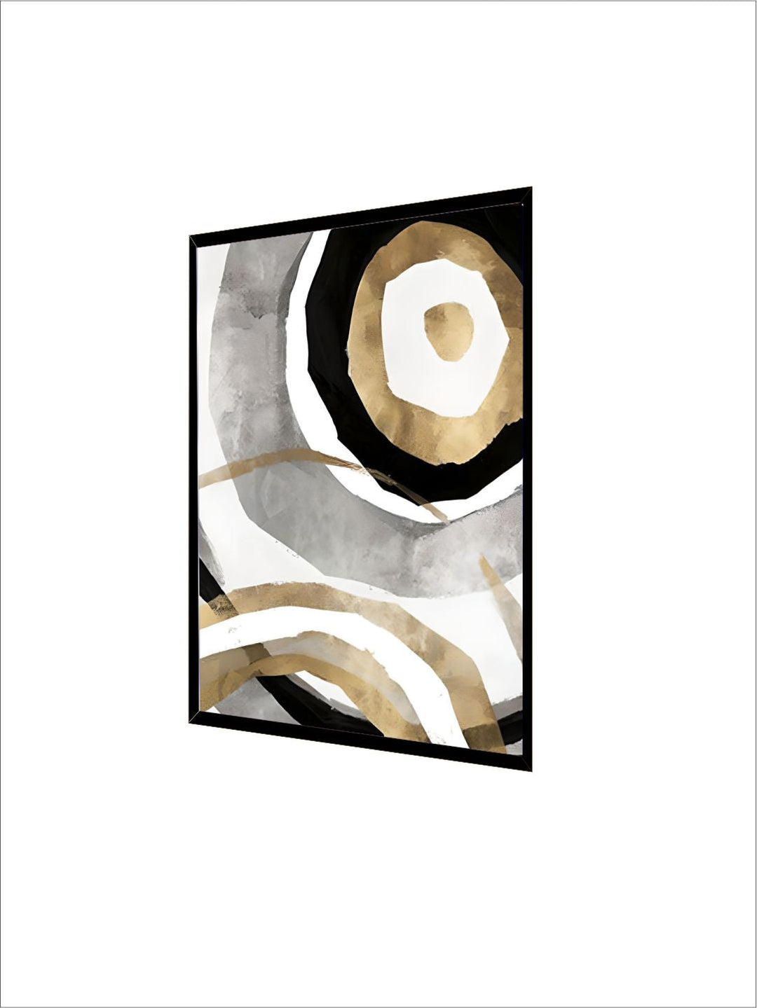 Abstract Elements Nordic Wall Art Fine Art Canvas Prints Gray White Golden Pictures For Luxury Living Room Bedroom Home Office Art Decor