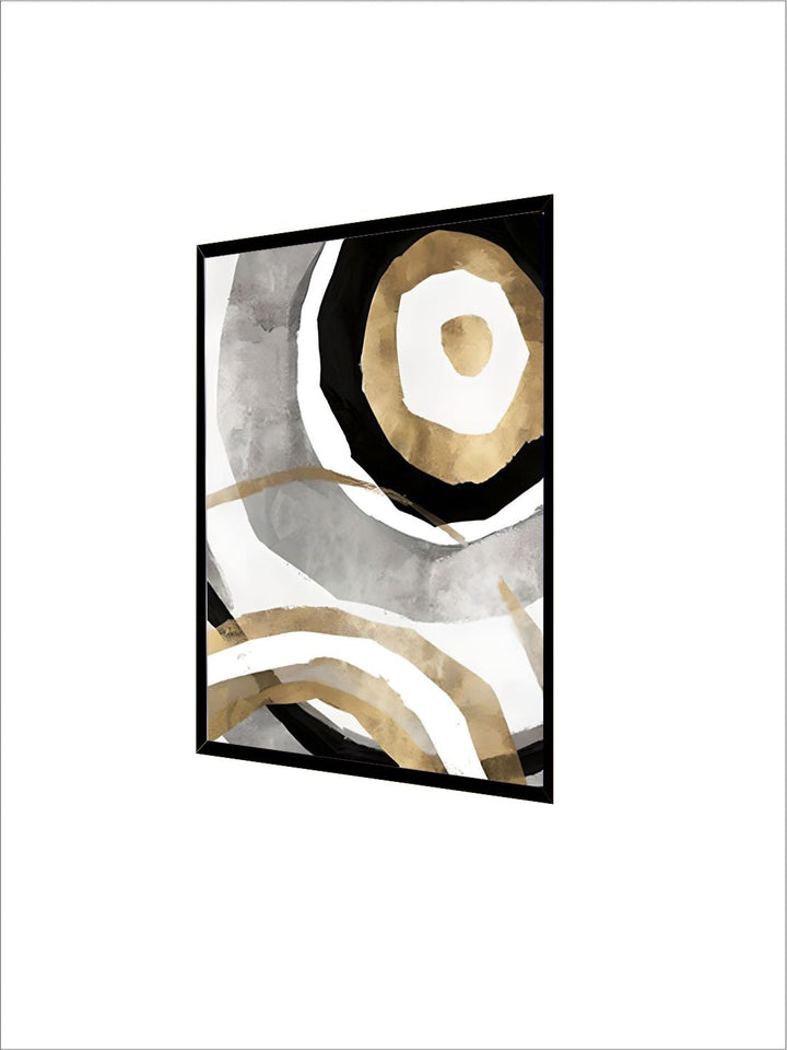 Abstract Elements Nordic Wall Art Fine Art Canvas Prints Gray White Golden Pictures For Luxury Living Room Bedroom Home Office Art Decor