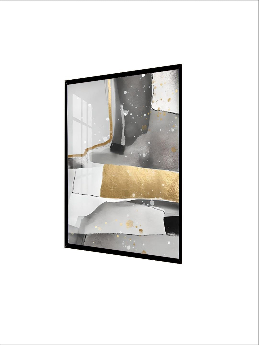 Abstract Elements Nordic Wall Art Fine Art Canvas Prints Gray White Golden Pictures For Luxury Living Room Bedroom Home Office Art Decor