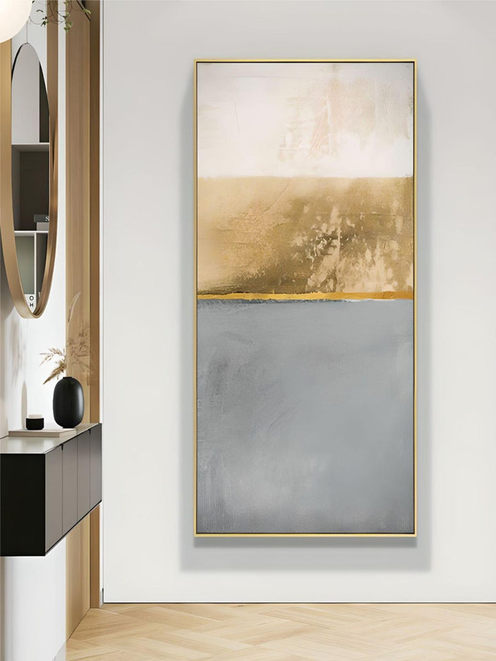 Abstract Elements Nordic Wall Art Fine Art Canvas Prints Gray White Golden Pictures For Luxury Living Room Bedroom Home Office Art Decor