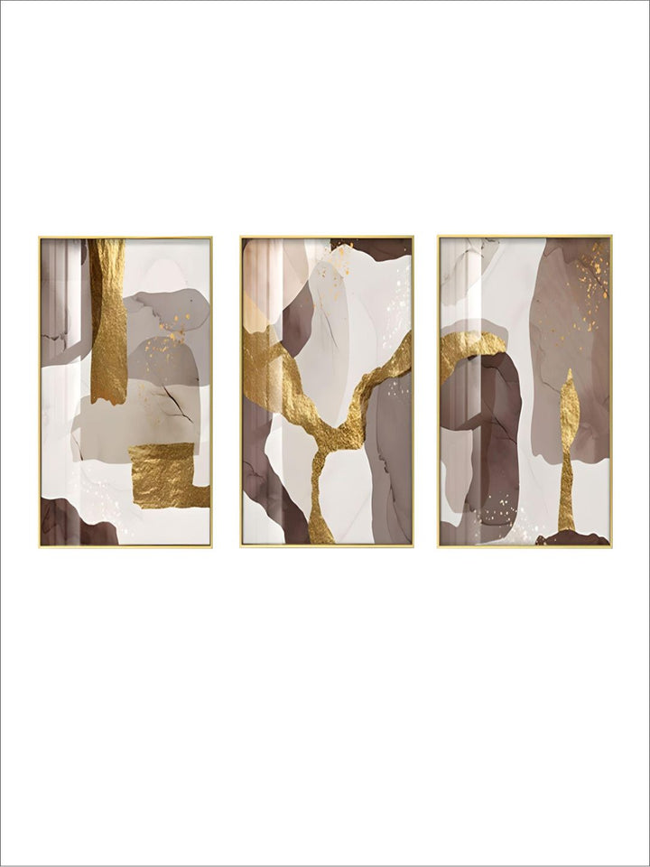 Abstract Elements Earthy Hues Wall Art Fine Art Canvas Prints Subtle Brown Beige Natural Golden Nordic Lifestyle Posters Luxury Loft Apartment Wall Art Decor