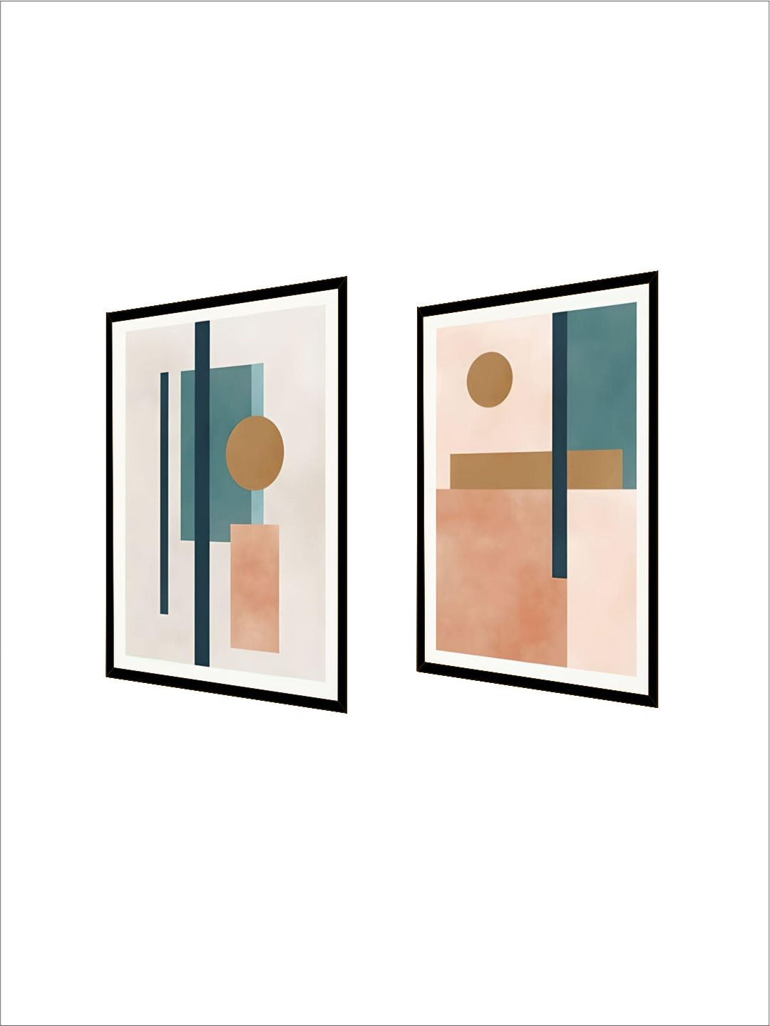 Abstract Elements Geometric Nordic Wall Art Fine Art Canvas Prints Natural Hues Light Tones Modern Pictures For Living Room Dining Room Home Interior Decor