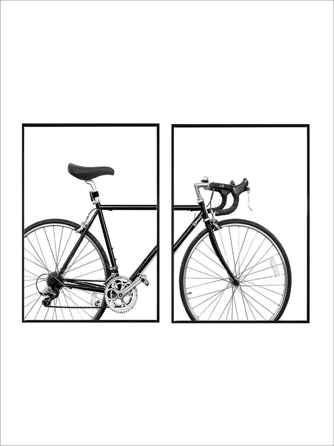 Black & White Racer Bike Bicycle Wall Art Posters Minimalist Cycle Pictures Fine Art Canvas Prints Nordic Style Pictures For Cycling Enthusiasts