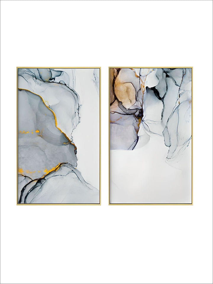 Blue Gray Marble Subtle Hues Minimalist Nordic Abstract Wall Art Fine Art Canvas Prints Pictures For Living Room Bedroom Modern Home Office Wall Decor