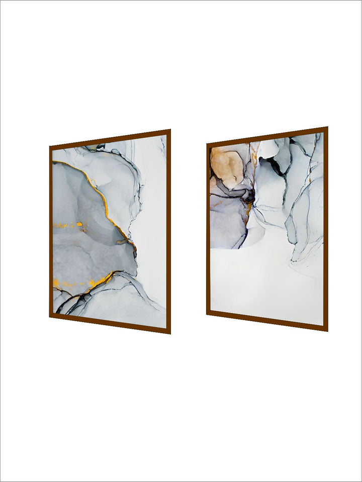 Blue Gray Marble Subtle Hues Minimalist Nordic Abstract Wall Art Fine Art Canvas Prints Pictures For Living Room Bedroom Modern Home Office Wall Decor