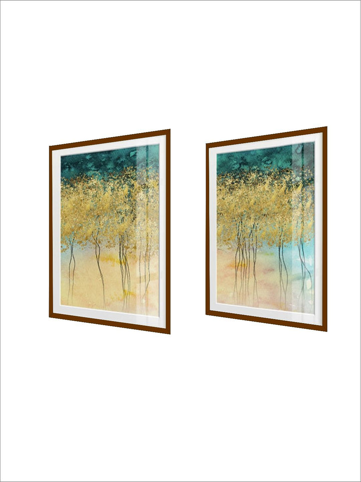 Gorgeous Golden Leaf Trees Wall Art Lucky Gold Trees Fine Art Canvas Prints Contemporary Nordic Art For Modern Living Room Wall Decor