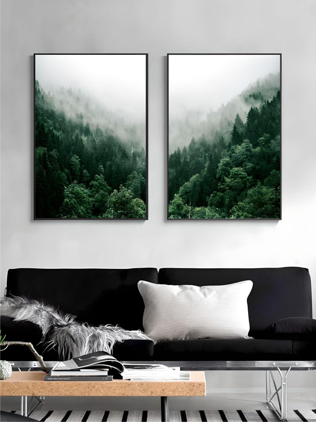 Misty Valley Green Forest Wall Art Mountain Wilderness Landscape Pictures Of Calm Fine Art Canvas Prints For Living Room Nordic Home Office Interior Decor