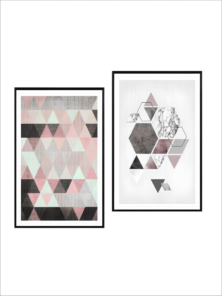 Modern Abstract Geometric Nordic Wall Art Fine Art Canvas Prints Pink Subtle Hues Contemporary Bedroom Decor Pictures For Office Living Room Home Decor