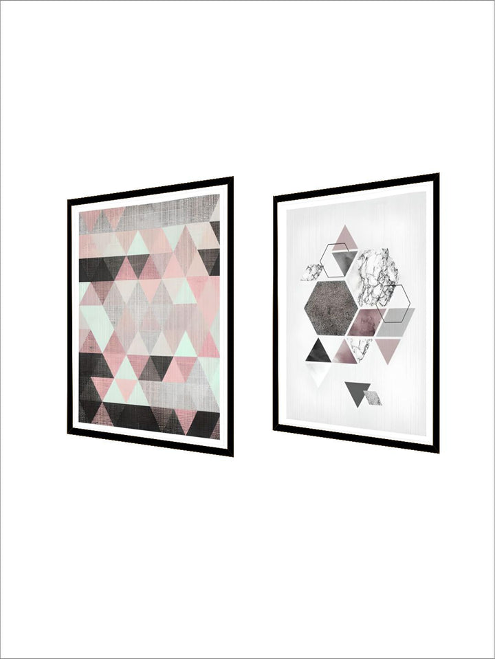 Modern Abstract Geometric Nordic Wall Art Fine Art Canvas Prints Pink Subtle Hues Contemporary Bedroom Decor Pictures For Office Living Room Home Decor