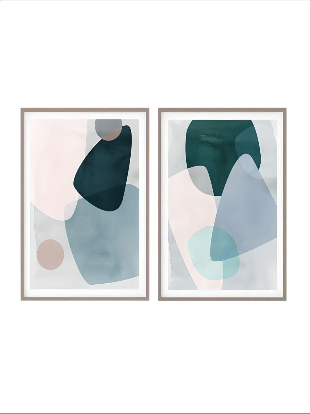 Pastel Geometric Curves Blue Gray Pink Wall Art Fine Art Canvas Prints Modern Abstract Pictures For Living Room Bedroom Nordic Style Home Art Decor