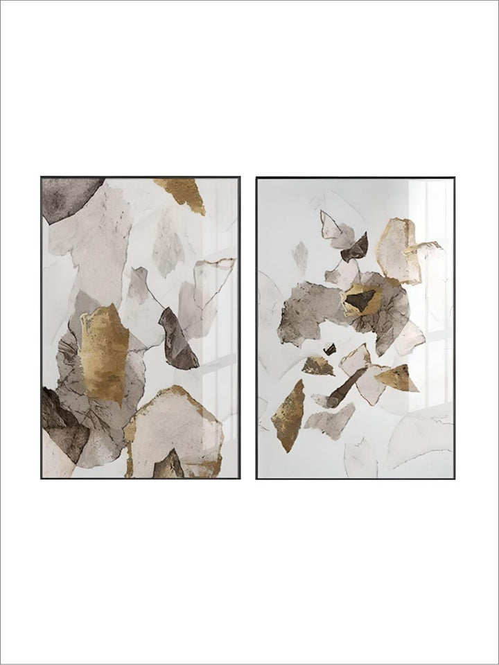 Modern Abstract Wall Art Rustic Golden Brown Upscale Painting Fine Art Canvas Prints Stylish Pictures For Living Room Dining Room Nordic Home Interior Decor