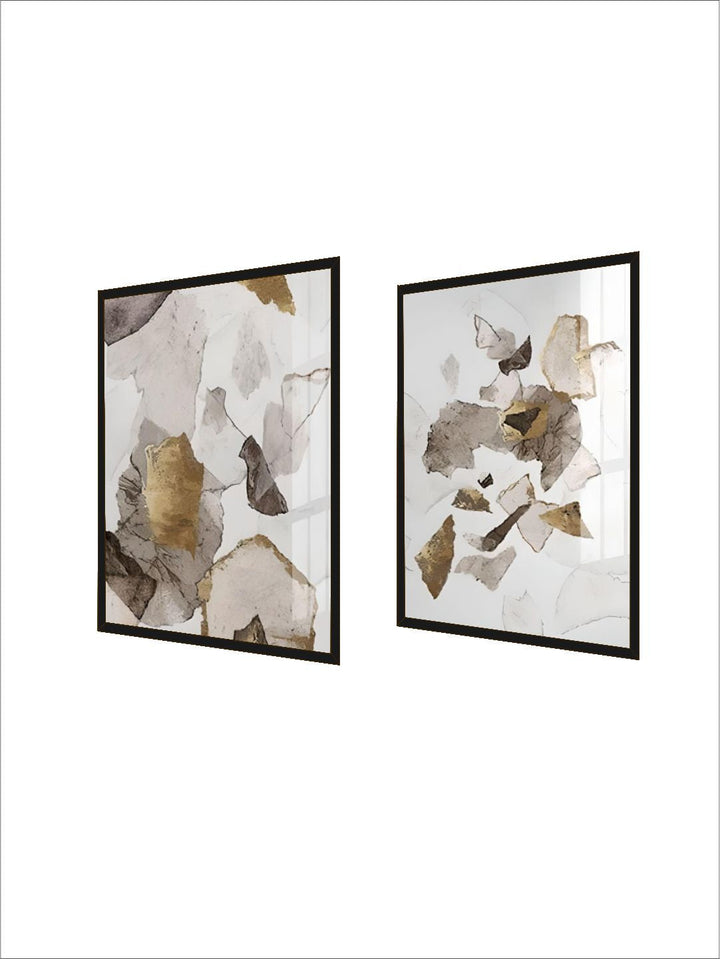 Modern Abstract Wall Art Rustic Golden Brown Upscale Painting Fine Art Canvas Prints Stylish Pictures For Living Room Dining Room Nordic Home Interior Decor