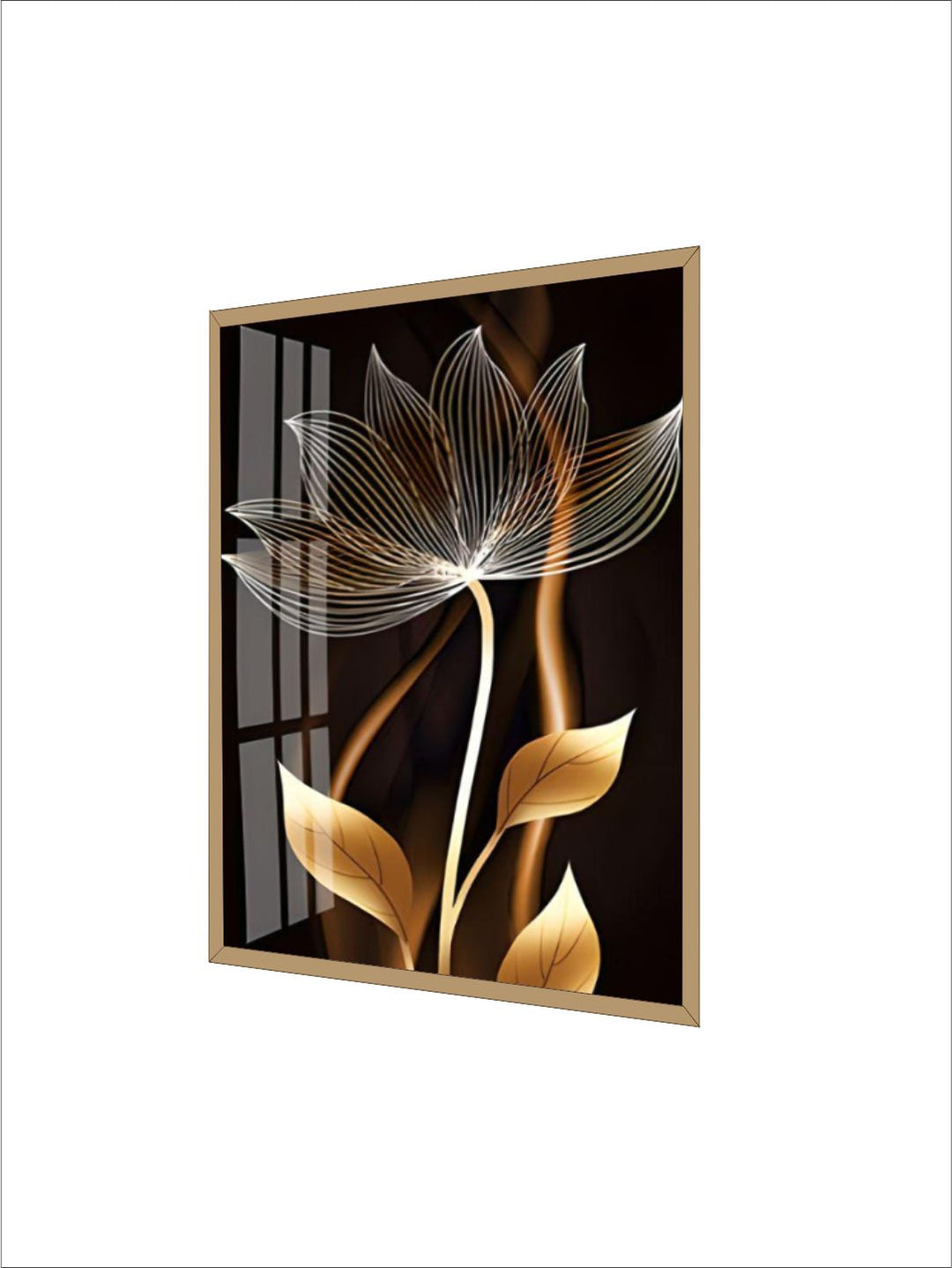 Abstract Exotic Black Golden Floral Wall Art Fine Art Canvas Prints Tropical Botanic Pictures For Luxury Apartment Living Room Dining Room Art Decor