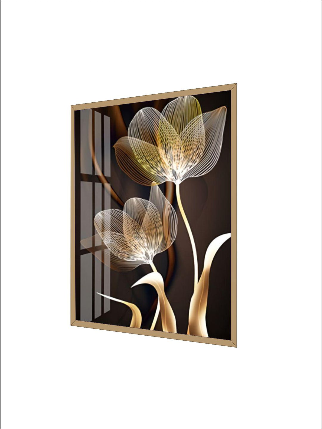Abstract Exotic Black Golden Floral Wall Art Fine Art Canvas Prints Tropical Botanic Pictures For Luxury Apartment Living Room Dining Room Art Decor