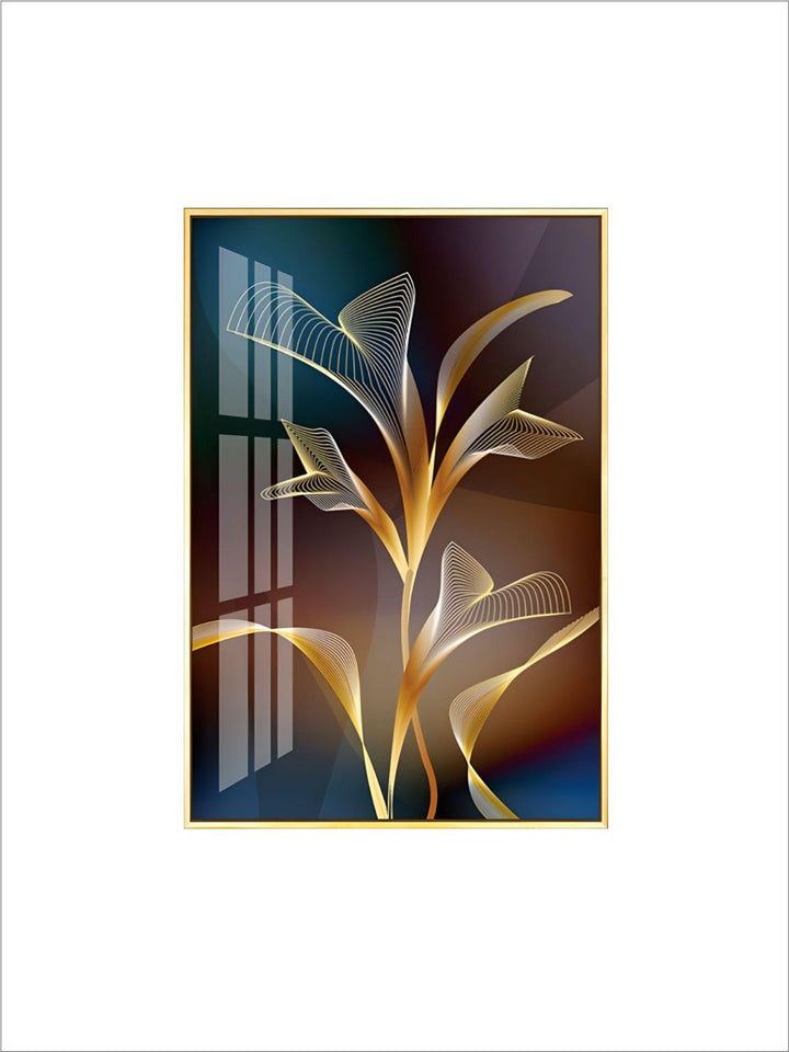 Abstract Exotic Black Golden Floral Wall Art Fine Art Canvas Prints Tropical Botanic Pictures For Luxury Apartment Living Room Dining Room Art Decor