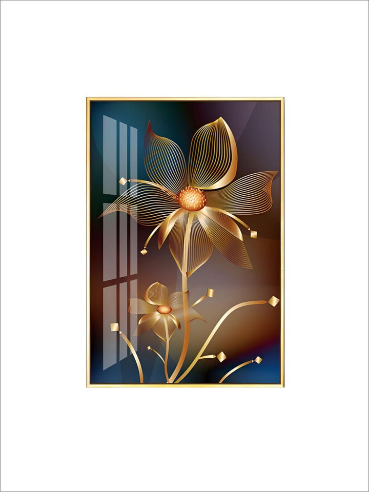 Abstract Exotic Black Golden Floral Wall Art Fine Art Canvas Prints Tropical Botanic Pictures For Luxury Apartment Living Room Dining Room Art Decor