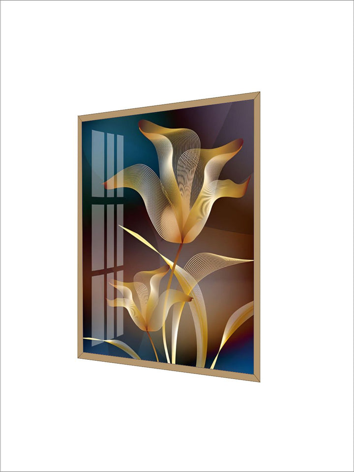 Abstract Exotic Black Golden Floral Wall Art Fine Art Canvas Prints Tropical Botanic Pictures For Luxury Apartment Living Room Dining Room Art Decor