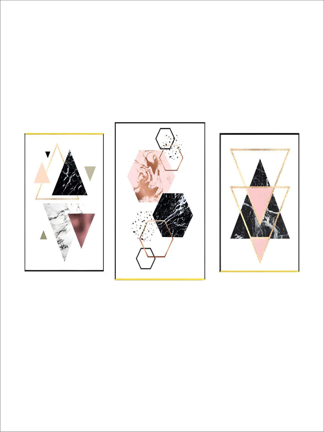 Abstract Geometric Minimalist Nordic Wall Art Posters Marble Gradients Texture Triangle Hexagon Fine Art Canvas Prints For Modern Interior Decor