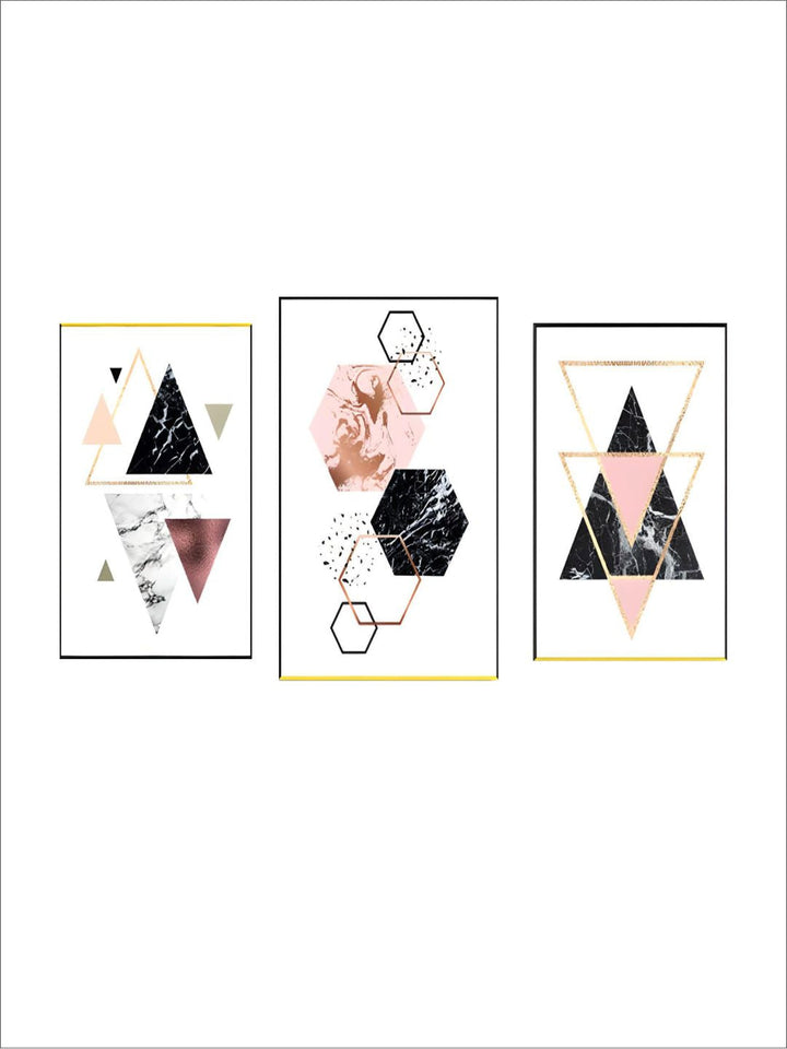 Abstract Geometric Minimalist Nordic Wall Art Posters Marble Gradients Texture Triangle Hexagon Fine Art Canvas Prints For Modern Interior Decor